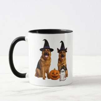 Gruselige Duitse Herdershond Halloween Mok