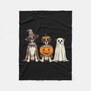Gruselige Geest Boxer Hond Liefhebber Pompoen Hall Fleece Deken