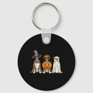 Gruselige Geest Boxer Hond Liefhebber Pompoen Hall Sleutelhanger