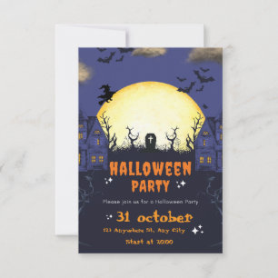 Gruselige Halloween-feest uitnodigingskaart Kaart