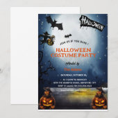 Gruselige Halloween-feestuitnodiging Kaart (Voorkant / Achterkant)