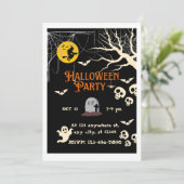 Gruselige Halloween-feestuitnodiging Kaart (Staand voorkant)