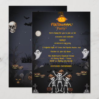 Gruselige Halloween-feestuitnodiging Kaart