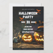 Gruselige Halloween-feestuitnodiging Kaart (Voorkant)
