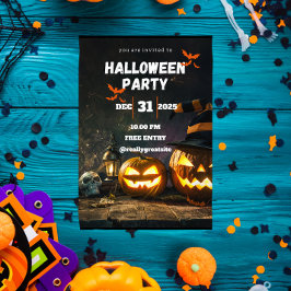 Gruselige Halloween-feestuitnodiging Kaart