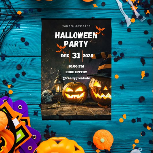 Gruselige Halloween-feestuitnodiging Kaart