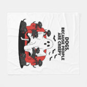 Gruselige Halloween Hond Spokenbeeld 23 Fleece Deken (Voorkant (Horizontaal))
