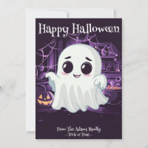 Gruselige Halloween-illustratie vakantiewenskaart