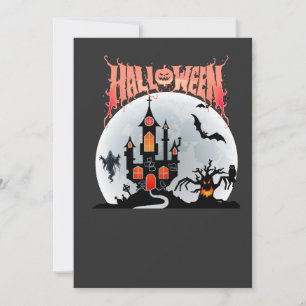 Gruselige Halloween Kasteel T-Shirt - Spookachtige Kaart