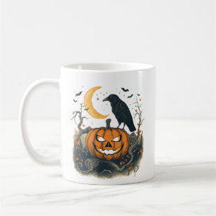 Gruselige Halloween Pompoen Kraai Koffiemok