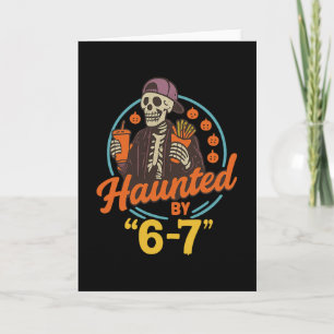 Gruselige Halloween Skelet Gruselige Zes Zeven Num Kaart