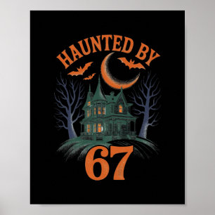 Gruselige Halloween Skelet Gruselige Zes Zeven Num Poster