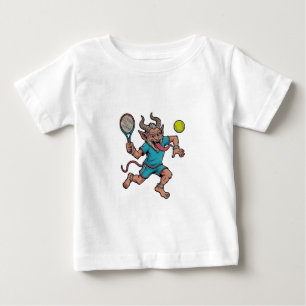 Gruselige Krampus speelt tennis Kerst sport 