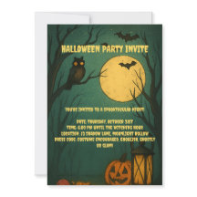 Gruselige Maanlicht Halloween Feest Uitnodiging