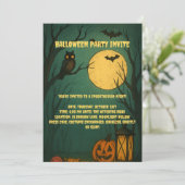 Gruselige Maanlicht Halloween Feest Uitnodiging (Staand voorkant)