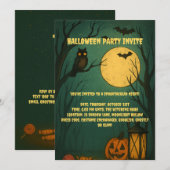 Gruselige Maanlicht Halloween Feest Uitnodiging (Voorkant / Achterkant)