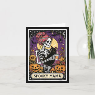 Gruselige Mama Tarotkaart voor Halloween Schedel K Kaart