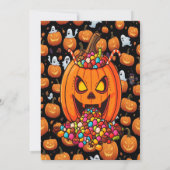 Gruselige Pompoen Feest Uitnodiging (Achterkant)