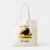 Gruselige Zwarte Raaf Halloween Tote Bag (Achterkant)