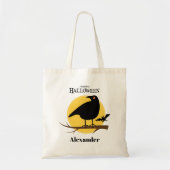 Gruselige Zwarte Raaf Halloween Tote Bag (Voorkant)
