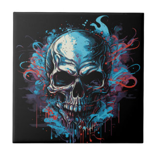 Gruseliger Totenkopf Tegeltje