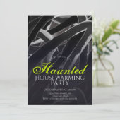 Gruselijk Housewarming Gray Green Halloween Feest Kaart (Staand voorkant)