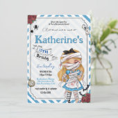 Gruselijke Alice in wonderland verjaardagsuitnodig Kaart (Staand voorkant)