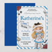 Gruselijke Alice in wonderland verjaardagsuitnodig Kaart (Voorkant / Achterkant)
