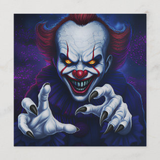 Gruselijke clown uitnodiging
