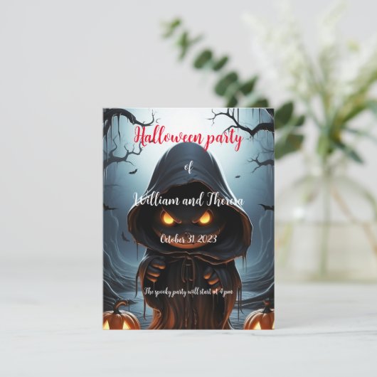 Gruselijke Halloween-ansichtkaart Kaart (Staand voorkant)