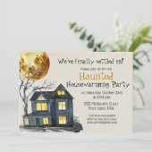 Grusige Halloween Housewarming Party Uitnodiging (Staand voorkant)