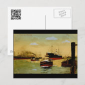 Gruss aus Hamburg, Vintage Hafen Briefkaart (Voorkant / Achterkant)