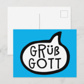 Grüß Gott, Duitse Oostenrijkse Hallo Briefkaart (Voorkant / Achterkant)