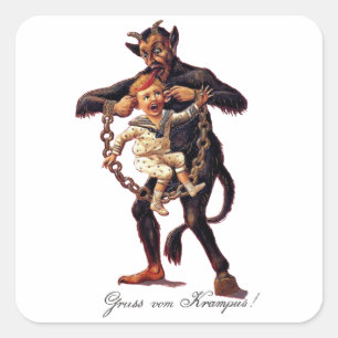 Gruss vom (GROENEN/EVA, NL) Krampus Vierkante Sticker