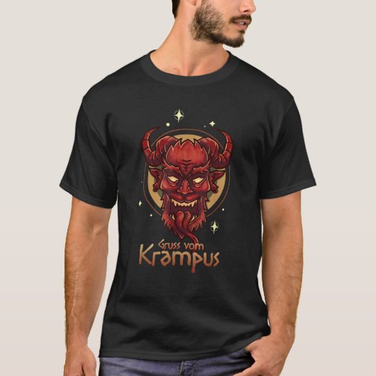 Gruss vom Krampus Demon Devil Horror Sinterklaas C T-shirt (Voorkant)