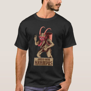 Gruss Vom Krampus Evil Merry Krampus kerstmis T-shirt