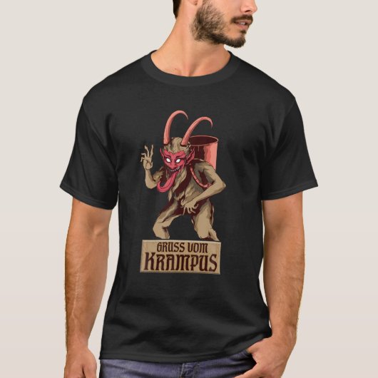 Gruss Vom Krampus Evil Merry Krampus kerstmis T-shirt (Voorkant)