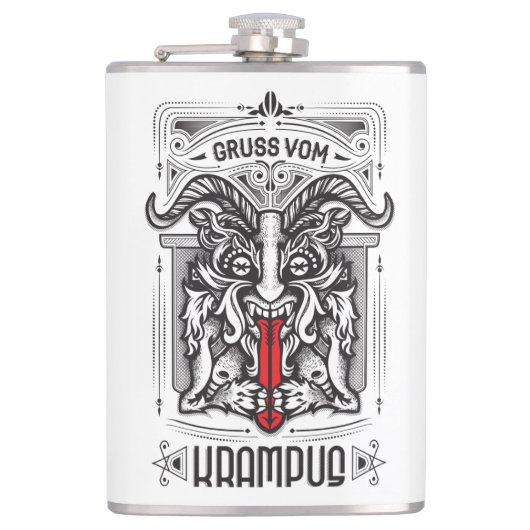 Gruss vom Krampus Flask Heupfles (Voorkant)
