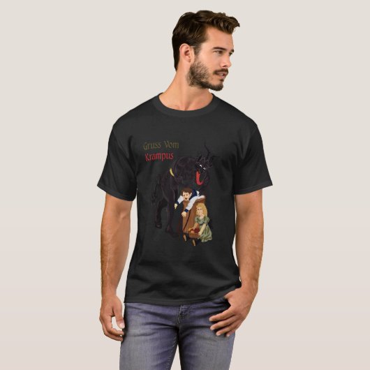Gruss Vom Krampus Germaanse kerstdemon T-shirt (Voorkant volledig)