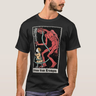 Gruss Vom Krampus Greetings From Christmas Demon 5 T-shirt