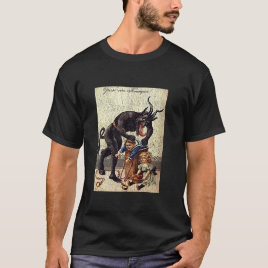 Gruss Vom Krampus Horror kerstkunst T-shirt (Voorkant)