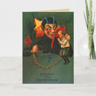 Gruss Vom Krampus Kerstmis Feestdagen Kaart
