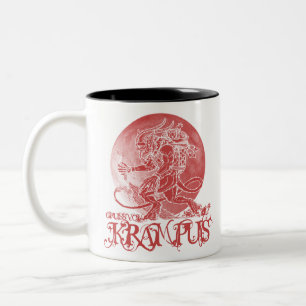 Gruss vom krampus merry kerstmis t demon xmas tweekleurige koffiemok