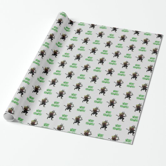 Gruss vom Krampus Merry Krampus Wrapping Paper 2 Cadeaupapier (Uitgerold)