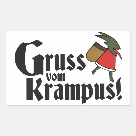 Gruss Vom Krampus Rechthoekige Sticker (Voorkant)