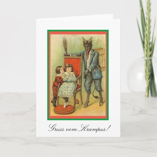 Gruss vom Krampus. Traditionele Europese Kerstmis Kaart (Voorkant)
