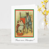 Gruss vom Krampus. Traditionele Europese Kerstmis Kaart (Gele Bloem)
