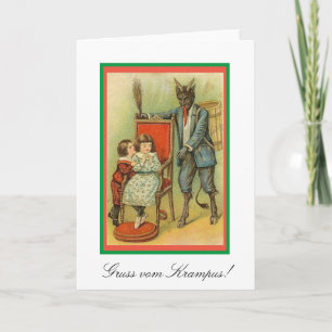 Gruss vom Krampus. Traditionele Europese Kerstmis Kaart
