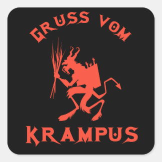  Gruss vom Krampus Vierkante Sticker