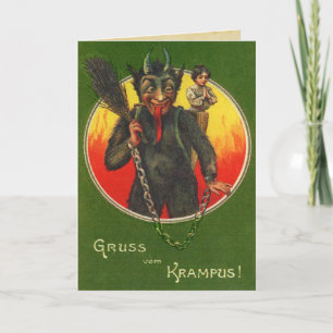 Gruss Vom Krampus Yule Card Feestdagen Kaart